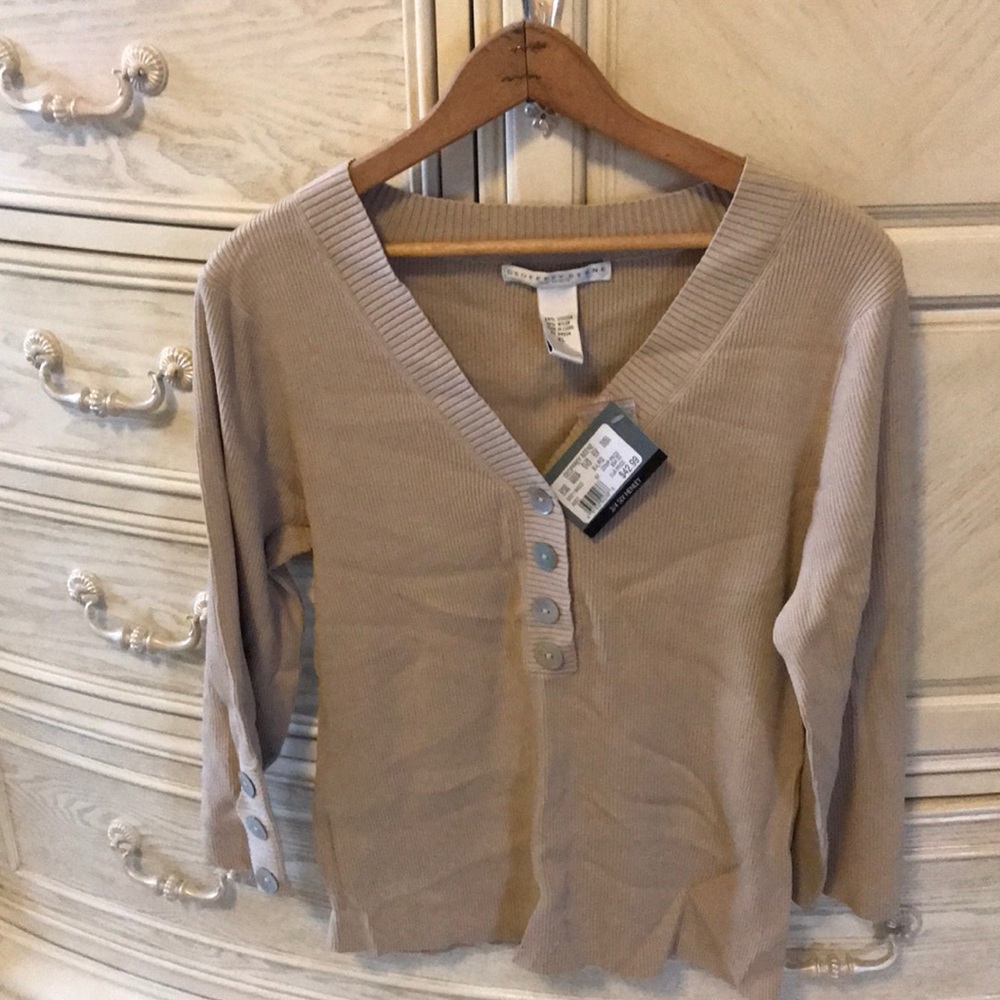 Women’sGeoffrey Beene Sport  XL 3/4 SLV Henley New